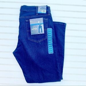 Member's Mark Mens Premium Stretch Denim Jeans Straight Fit Dark Wash 38x30 NEW